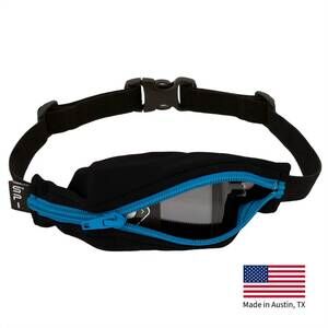 NEW SPIBELT kid's zipper bag in black with turquoise zipper